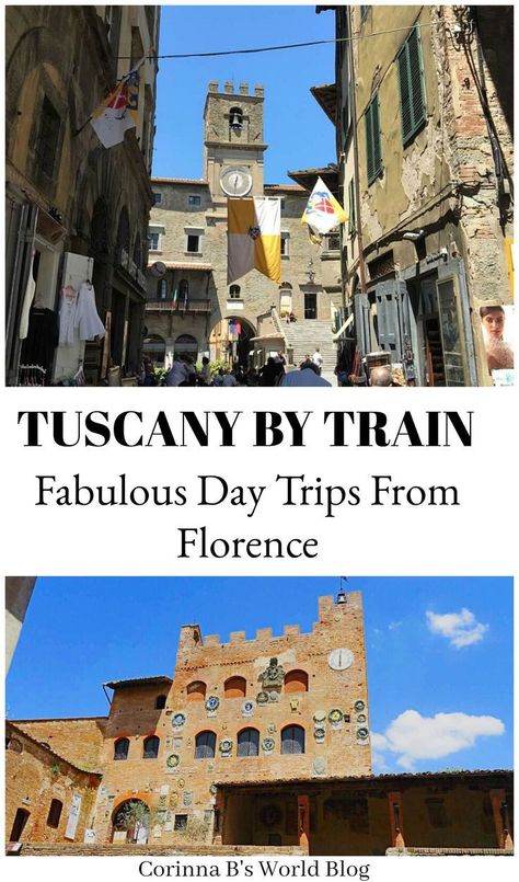 Florence day Trips.  10 fabulous day trips in Tuscany you can take from Florence by train.  Explore Tuscany by train, find some well known towns and some you probably have never heard of before. I love #5!  #Tuscany #TuscanyTravelTips #Florence Day Trips From Florence, Florence Italy Travel, Tuscany Travel, Toscana Italy, Toscana Italia, Sorrento Italy, Italy Travel Tips, Italy Travel Guide, Voyage Europe