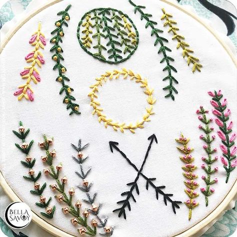 Fern Stitch Embroidery, Fern Stitch, Daisy Stitch, Long And Short Stitch, Embroidery Crafts, New Embroidery Designs, Lazy Daisy Stitch, Crochet Flowers Free Pattern, Feather Stitch