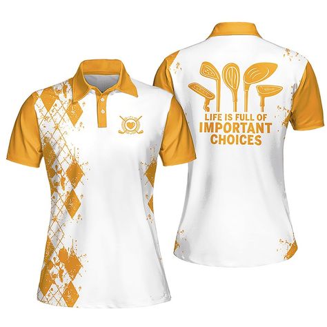 Life Is Full Of Important Choices Love Golf Short Sleeve Women Polo Shirt Gift For Golfers Check more at https://oteprints.com/product/life-is-full-of-important-choices-love-golf-short-sleeve-women-polo-shirt-gift-for-golfers-8/ Polo Shirt Design Ideas, School Tshirt Designs, Polo T Shirt Design, Team Shirt Designs, Christian Tee Shirts, Sport Shirt Design, Polo Shirt Design, Text Logo Design, Polo Design