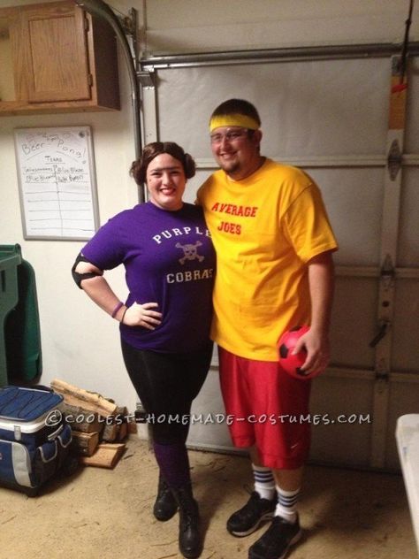 Fran and Gordon from ‘Dodgeball’ is a great couples costume idea Funny Couple Costumes Hilarious, Couples Halloween Costume Plus Size, Homemade Couples Costumes, Costumes Plus Size, Halloween Costumes Plus Size, Couples Costumes Creative, Halloween Costumes Diy Couples, Funny Couple Costumes, Pregnancy Costumes