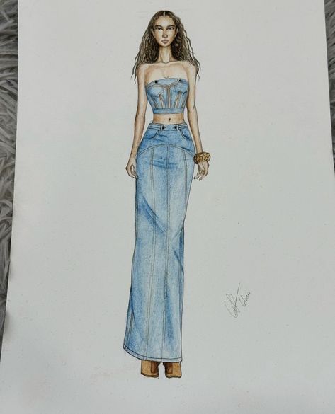 Denim Illustration Sketch, Jean Sketch, Jeans Sketch, Denim Illustration, Denim Fashion Illustration, Fashion Design Classes, Fashion Dream Job, Fashion Design Books, Fashion Figure Drawing