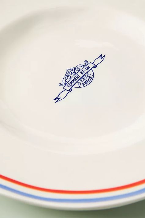 Clare V. for Anthropologie Maisonette Dinner Plate | Anthropologie UK Summer Night Party, Color Me Mine, Moon Wedding, Anthropologie Uk, Clare V, Clare V., Ceramic Tableware, Plate Design, 로고 디자인