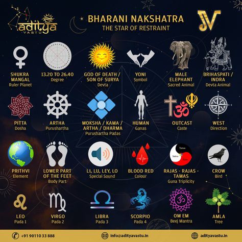 Bharani Nakshatra, Ashwini Nakshatra, Hindu Astrology, Vedic Astrology Charts, Astrology Charts, Virgo Symbol, Jyotish Astrology, Planet Venus, Ancient History Facts