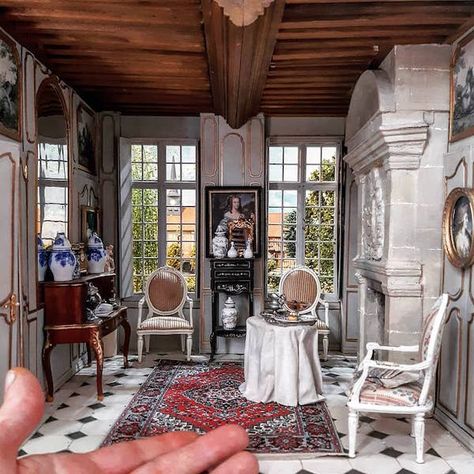 My French Country Home Magazine » An Amazing Château Dollhouse French Doll House, Country Home Magazine, Dollhouse Living Room, My French Country Home, French Country Home, French Country Living Room, Chateau France, Home Magazine, French Chateau