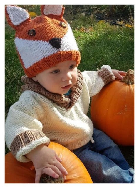 Owen's Fox Hat Free Knitting Pattern Fox Hat Knitting Pattern, Fox Hat Pattern, Baby Hats Knitting Free, Hat Free Knitting Pattern, Baby Hat Knitting Patterns Free, Knitting Clothes, Baby Hat Knitting Pattern, Knitted Hats Kids, Hat Patterns Free