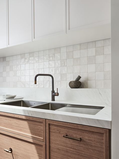 Originally built in 1862 and sympathetically updated by Monique Vuk of One Wolf Design, this 19th-century building has edged its way into the ether of now. #kitchensink #splashback #architecture #archdaily #kitchen #kitcheninterior #kitchendesign #kitchengoals #dreamkitchen #australianarchitecture #architecturelovers Masonry Blocks, Architectural History, The Local Project, Australian Architecture, Sink Design, Wolf Design, Timber Flooring, Pitched Roof, Main Bedroom