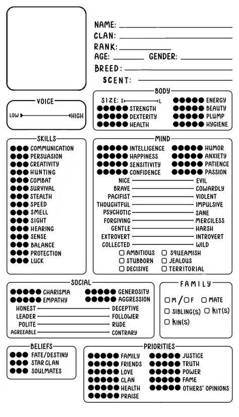 Template By Cparrisart, Warrior Cat Writing Prompts, Warrior Cats Outline, Warrior Cats 30 Day Challenge, Cparristart Template, Warrior Cats Character Sheet, Warrior Cat Oc Challenge, Make A Warrior Cat Oc, Warrior Cats Drawing Challenge