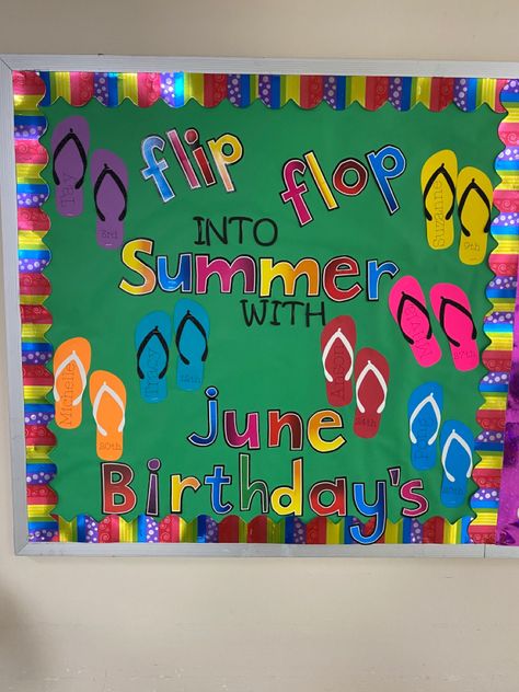 Valentines Birthday Bulletin Board, Summer Birthday Bulletin Boards, June Birthday Board Ideas, August Birthday Board Ideas, Birthday Board Ideas, Cassata Cake, Birthday Poster Board, Saturday Greetings, Work Bulletin Boards