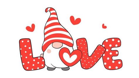 Premium Vector | Draw sweet gnomes in love for valentine day. Banner Drawing, Cartoon Unicorn, Silhouette Clip Art, Rope Crafts Diy, Valentines Art, Hand Painted Stones, Gnome Patterns, Dream Gift, Gnomes Crafts