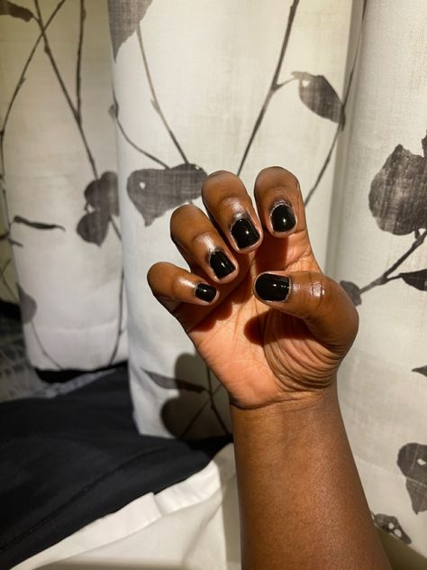 Nail Polish On Dark Skin, Polish On Dark Skin, Dj Room, Black Nail Polish, Short Square Acrylic Nails, Black Nail, Square Acrylic Nails, Nail Inspiration, Short Nails