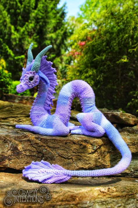 Eastern Dragons — Crafty Intentions Crochet Dragon Pattern, Eastern Dragon, Confection Au Crochet, Purple Dragon, Crochet Dinosaur, Crochet Dragon, Dragon Pattern, Crochet Animal Patterns, Fun Crochet Projects