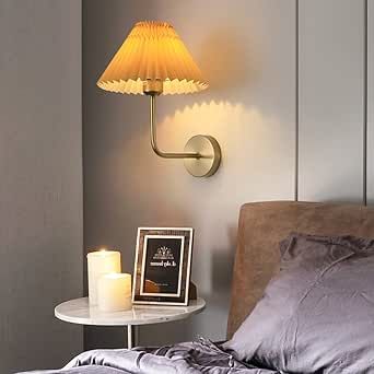 Nordic Room Decor, Headboard Lamp, Bedside Wall Lamp, Headboard With Lights, Crystal Wall Sconces, White Lamp Shade, Modern Wall Sconces, Lamp For Bedroom, Led Wall Lamp