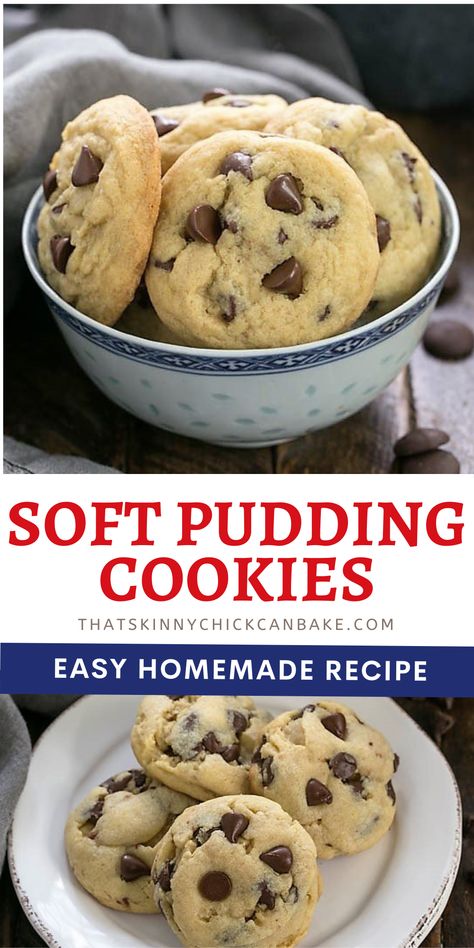 Soft Chocolate Chip Cookies with Pudding - Soft, chewy with a secret ingredient! The instant pudding add a double dose of vanilla flavoring as well as make for a super soft, chewy cookie! These may become your new favorite chocolate chip cookie recipe!!! Cookie Recipes Using Instant Pudding, Chocolate Chip Cookies With Pudding Best, Chocolate Chip Cookies With Vanilla Pudding, Pudding Cookies Easy, Vanilla Pudding Chocolate Chip Cookies, Chocolate Chip Pudding Cookies Best, Soft Chocolate Chip Cookie Recipe With Pudding, Chocolate Chip Cookies Vanilla Pudding, Chocolate Chip Cookies With Pudding