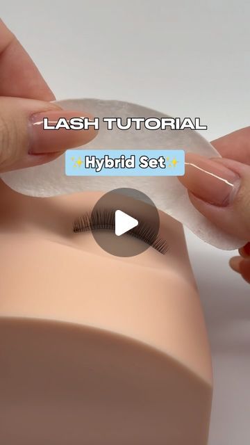 MANA | Lash Artist & Educator ♡ on Instagram: "Lash tutorial ✨Hybrid Set✨   Hybrid style offer a blend of two different lash extension techniques: classic and volume. This unique combination brings together the best of both worlds, creating a customizable, fuller, yet natural-looking set of lashes☺️   Tweezer Trio & Mannequin are available at beautifiedbymana.com 💕  #eyelashextension #lashtech #beginnerlashtech #lashtipsoftheday #lash #lashreels #lashwithme #hybridlashextensions #lashsupplies #lashmannequin #mannequin #lashtweezers #wispylashextensions   Which set do you prefer? ❤️🤔" Hybrid Lash Extensions Tutorial, Tape Back Method Lashes, How To Do Hybrid Lash Extensions, Light Hybrid Lash Extensions Map, Lash Extensions Curl Types, Classic Vs Hybrid Lashes, Individual Lashes Tutorial, Lashes Extensions Hybrid, Hybrid Lashes Extensions