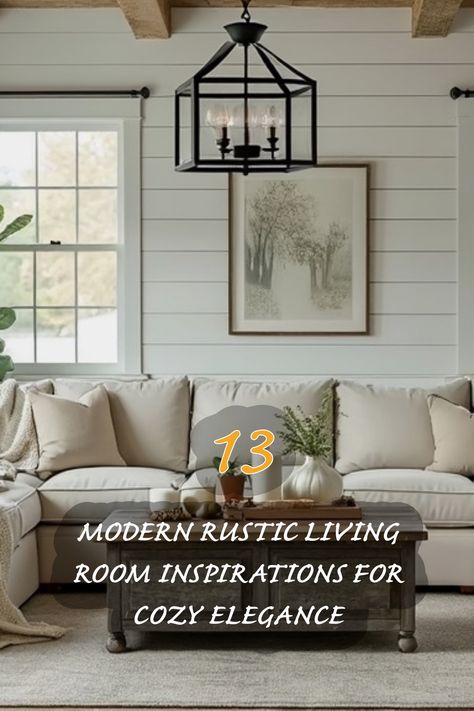 Discover the beauty of modern rustic style in your living room with these 13 inspiring designs. From soft beige sofas to charming wooden accents, each space exudes a warm, inviting atmosphere. I love how natural light and earthy textures come together to create a serene retreat. Let these ideas spark your creativity and help you transform your home into a cozy haven! Modern Primitive Living Room, Warm Rustic Living Room, Living Room Inspiration Rustic, Modern Rustic Living Room Ideas, Modern Rustic Decor Living Room, Simplicity Living, Rustic Chic Living Room, Beige Sofas, Rustic Living Room Ideas