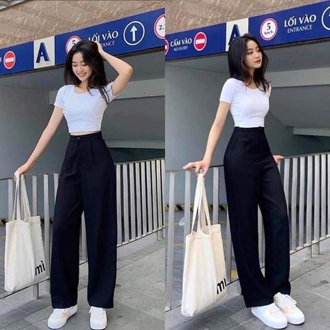 Mode Ulzzang, Casual College Outfits, 사진 촬영 포즈, Korean Casual Outfits, Casual Day Outfits, Elegante Casual, Foto Poses, Korean Girl Fashion, Mode Inspo