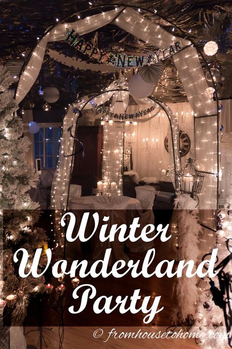 Winter Wonderland Party Ideas | Looking to throw a winter wonderland party and want some ideas for food, drinks and decor? This post has lots of great suggestions! Would also be good for a White Party or Wedding. Post Holiday Party Ideas, Winter Outside Party Ideas, Sweet 16 Party Ideas In January, Winter Birthday Desserts, December Sweet 16 Party Ideas, Winter Wonderland Decorations Office, December Party Ideas, December Party Themes, Outside Winter Party