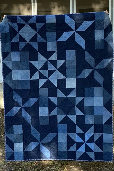 Denim Quilting Ideas, Denim Star Quilt, Blue Jean Quilts Patterns, Blue Jean Quilts Ideas, Denim Quilt Patterns Free, Jean Quilts Patterns Recycled Denim, Jean Quilt Patterns, Jeans Quilt, Denim Quilts Old Jeans Diy