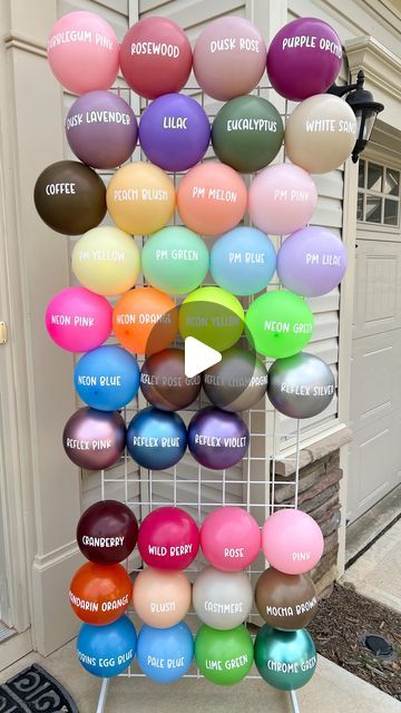 Kalisan Balloon Color Chart, Balloon Colors, Qualatex Balloons, Purple Palette, Peach Blush, Event Rentals, Neon Blue, Metallic Colors, Neon Orange