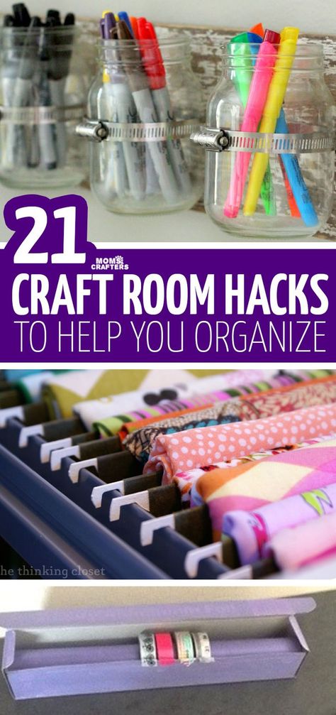 Craft Room Hacks, Room Organization Hacks, Small Craft Rooms, Diy Organizer, Diy Hanging Shelves, Room Hacks, Craft Room Design, Organizing Hacks, Organisation Hacks