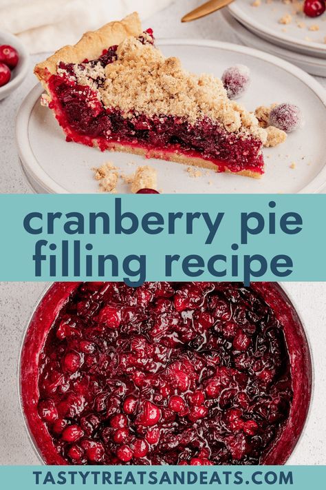 Homemade Cranberry Pie Filling Recipe is so delicious. Fresh cranberries are cooked into a sweet, tart pie filling that is so delicious! Cranberry Pie Filling, Cranberry Pie Recipes, Fresh Cranberry Recipes, Mini Pie Recipes, Tart Pie, Cranberry Dessert, Graham Cracker Recipes, Cranberry Pie, Pie Filling Recipes