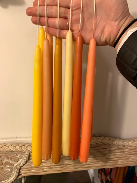 Rabbit Ragu, Candle Colors, Gold Taper Candles, Bendy Candles, Spiritual Items, Orange Candle, Coloured Candles, Tall Candle, Homemade Candles