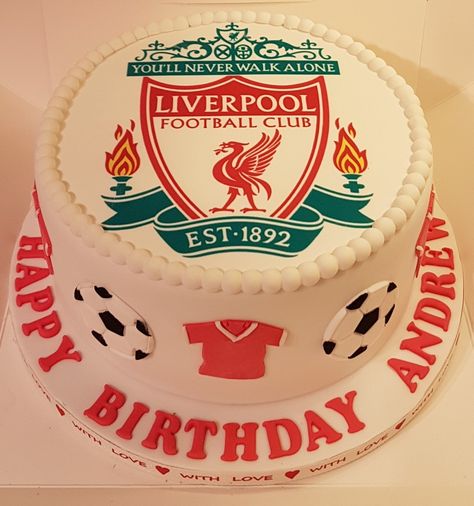 Liverpool Cake Design, Football Cake Liverpool, Liverpool Birthday Cake, Liverpool Birthday Cake For Men, Liverpool Cake Ideas Birthday, Lfc Cake, Liverpool Fc Cake, Football Cake Design, Liverpool Cake