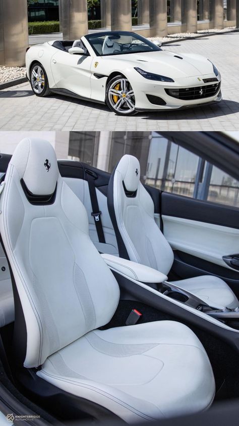 Ferrari Portofino Ferrari Sports Car, Italian Sports Cars, Ferrari Portofino, Ferrari Convertible, Car Brands Logos, White Ferrari, New Luxury Cars, Top Luxury Cars, Lux Cars