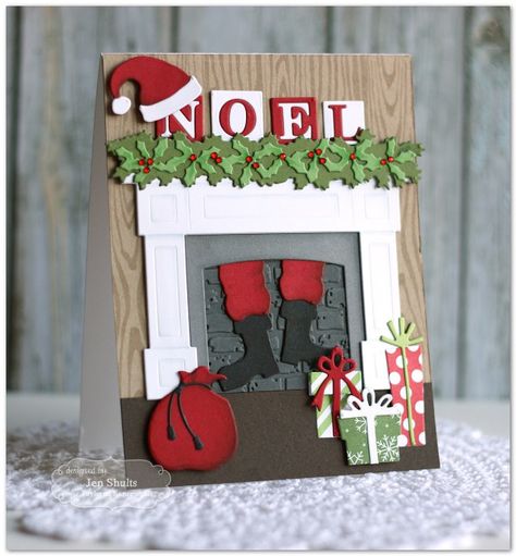 Noel by Jen Shults, handmade Christmas Card Cricut Christmas Cards, Holiday Horror, Homemade Christmas Cards, Christmas Card Crafts, Diy Christmas Cards, Christmas Cards To Make, Winter Cards, Paper Crafts Cards, Christmas Cards Handmade