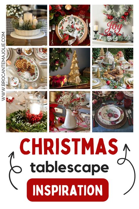 Elevate your holiday celebrations with enchanting Christmas table settings. Explore a wealth of ideas to set the perfect ambiance for your festive feasts. From classic red and green to the timeless elegance of white and gold, discover stunning Christmas dinner table ideas for 2023. Christmas Table Settings Red And White, Christmas Table Settings Elegant Red, Red Christmas Table, French Country Christmas Decor, Black And White Table, Christmas Dining Table Decor, Silver Baubles, French Country Christmas, Christmas Table Linen