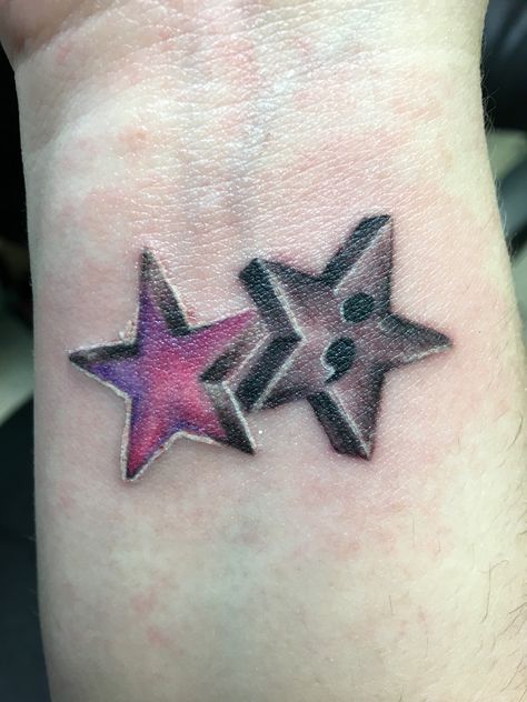 Semi colon star puzzle piece tattoo water color Diversity Las Vegas Semi-colon Tattoo Star, Colon Tattoo, Puzzle Piece Tattoo, Tattoo Star, Piece Tattoo, Semi Colon, Tattoo Water, Water Tattoo, Semicolon Tattoo