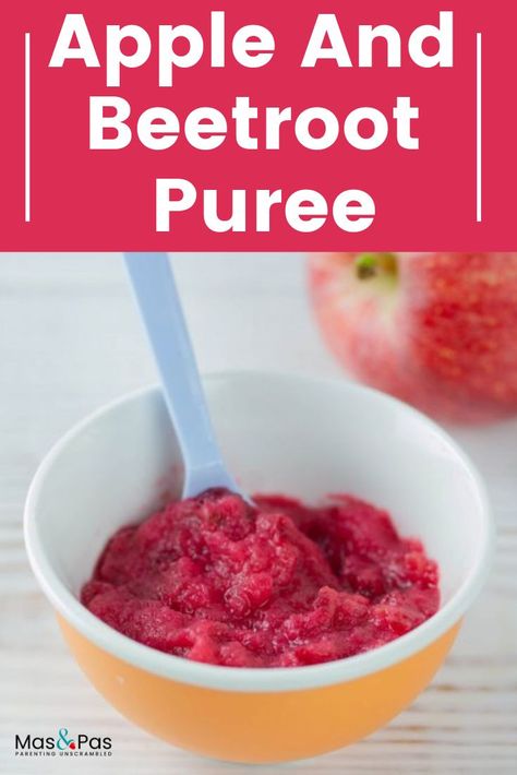 Beetroot is a super food because it's packed with nutrients including Vitamin A, Vitamin B, Vitamin C, Vitamin K, and Vitamin E, as well as potassium, magnesium, calcium, and iron. By pureeing it with apple it makes a great first dish for babies! #babyfood #recipe #food #babies Beetroot Puree, Homemade Baby Snacks, Baby Food Recipes Stage 1, Easy Homemade Baby Food, Banana Baby Food, Beetroot Recipes, Diy Baby Food, Easy Baby Food Recipes, Weaning Recipes