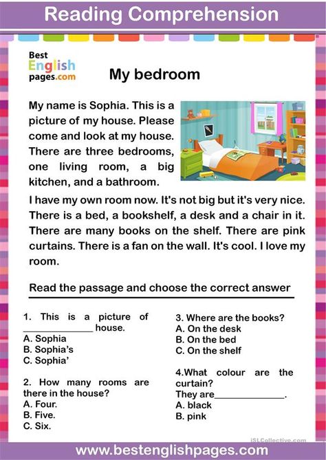 My Home Worksheet For Kids, Reading For Kids Worksheets, Class 3 English Worksheets, House Worksheets For Kids, English Reading For Beginners, Esl Worksheets For Kids, Reading Worksheets For Kids, Conversation For Kids, Reading For Kids