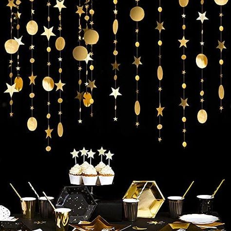 52ft Gold Circle Dot Star Garland HADEEONG 4Pcs Star Garland Party Streamers Reflective Glitter Paper Circle Dot Hanging Gold Party Celebration Decorations : Amazon.ca: Health & Personal Care Party Streamer, Circle Garland, Party Girlande, Party Streamers, Star Banner, Hanging Stars, Paper Streamers, Gold Party Decorations, Star Garland