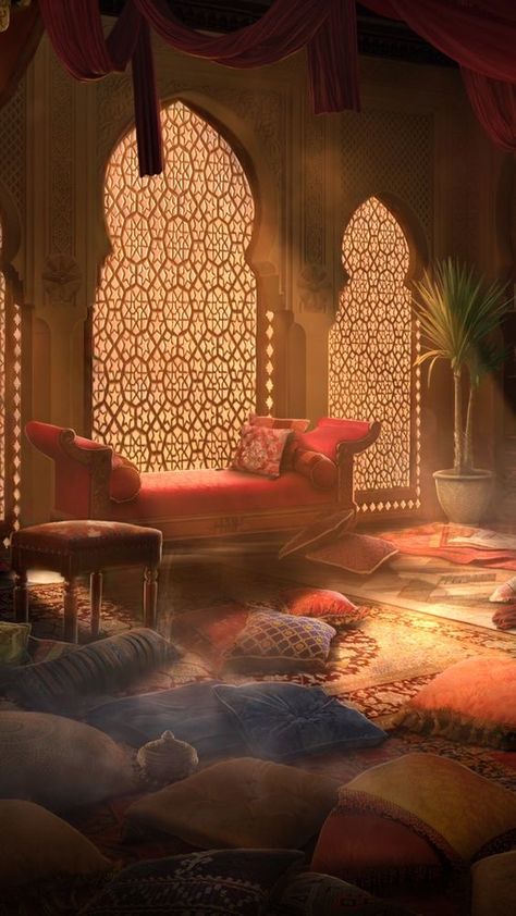 Arabian Nights Bedroom, Arabian Nights Aesthetic, Middle Eastern Decor, Arabian Night, Arabian Nights, Dream House Interior, Night Aesthetic, Andalusia, Design Case