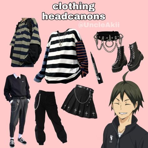 Haikyuu Outfits Ideas, Clothing Headcanons, Hot Topic Clothes, Outfit Anime, Closet Cosplay, Gothic Glam, Character Inspired Outfits, Fandom Outfits, Anime Inspired Outfits