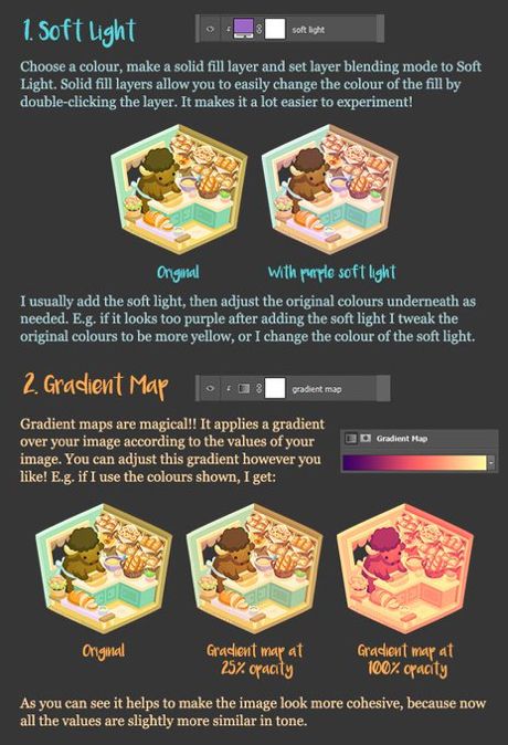 How To Use Gradient Map, Gradient Map Tutorial, Soft Shading Tutorial, Poses Leaning, Blending Tutorial, Gradient Map, Gradient Light, Art Advice, Coloring Tips