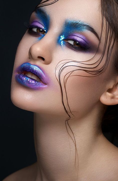 Extreme Make-up, Purple Makeup Looks, Fashion Editorial Makeup, Extreme Makeup, Drag Make-up, High Fashion Makeup, Purple Makeup, Eye Makeup Designs, Creative Eye Makeup