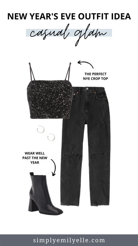 New year’s Eve outfit ideas Tomboy Nye Outfit, Nye Simple Outfit, New Years Fit Ideas, Teen New Years Eve Party Outfit, Easy New Years Outfit, News Years Eve Outfit Night, Semi Casual New Years Outfit, New Year’s Eve Outfit Warm, New Years 2023 Outfit