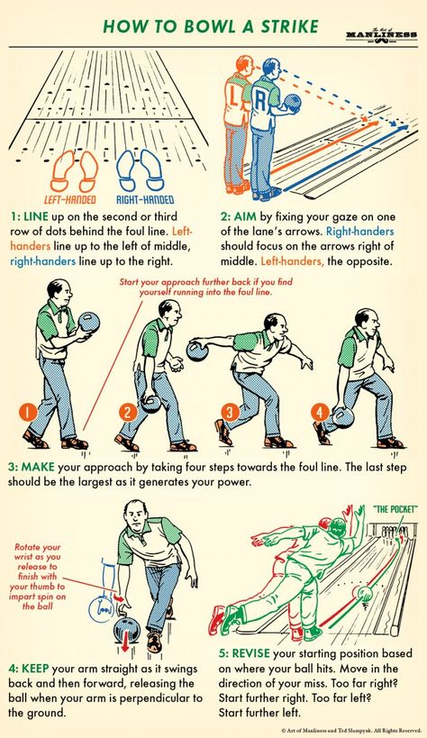 How To Bowl A Strike, Bowling Hacks, Bowling Ideas, Bowling Quotes, Bowling Tips, Art Of Manliness, Survival Life Hacks, Bowling Alley, Survival Life