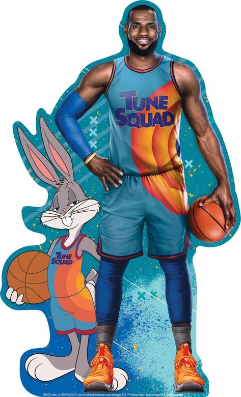 PRICES MAY VARY. Bring the guests of honor to your little all-star’s birthday bash with our Space Jam 2 LeBron James and Bugs Bunny Life-Size Cardboard Cutout Includes a cardboard cutout featuring LeBron James and Bugs Bunny standing side-by-side in Tune Squad uniform, plus an attached easel stand for easy assembly The life-size standee measures 6' tall and with its vibrant colors, creates the illusion of the characters actually participating in your kid's celebration Perfect for indoor and outd Bunny Cardboard, Space Jam Theme, Looney Tunes Party, 2 Birthday Party, Looney Tunes Space Jam, Armani Sweatshirt, Boat Parade, Tune Squad, Iphone Wallpaper Hipster