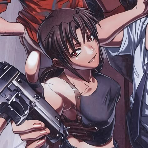 Revy Black Lagoon Official Art, Revy X Rock Matching Pfp, Black Lagoon Official Art, Revi Black Lagoon, Revy Fanart, Revy Pfp, Revy Black Lagoon Icon, Black Lagoon Wallpapers, Black Lagoon Pfp