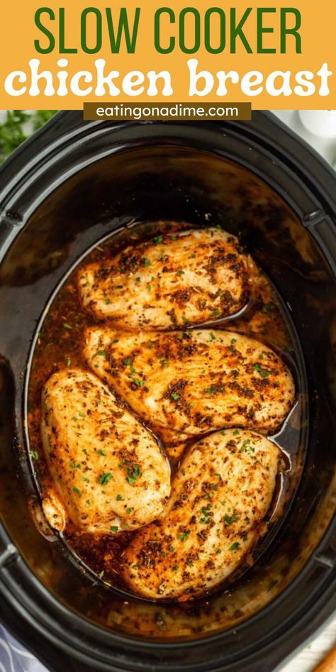 Crockpot Chicken Breasts, Slow Cooker Chicken Breasts, Slow Cooker Chicken Breast, Chicken Breast Slow Cooker, Chicken Breasts Recipe, Chicken Breast Crockpot Recipes, Crockpot Chicken Breast, Chicken Crockpot Recipes Easy, Perfect Chicken