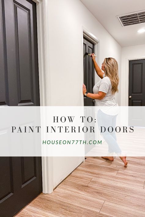 Paint Interior Doors, How To Paint Interior Doors, Interior Door Colors, Pintu Interior, Dark Doors, Painted Interior Doors, Black Interior Doors, Casa Exterior, Bedroom Door