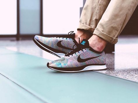 Nike Flyknit Racer ‘Multicolor 2.0’ - 2015 (by dju_lee)  Sole Trees makes shoe trees designed solely for the makeup of tennis shoes #Shoetrees #SoleTrees @ShoeTree Nike Flyknit Racer, Sneakerhead Fashion, Flyknit Racer, Buy Sneakers, Packaging Designs, Nike Flyknit, Shoe Tree, How To Make Shoes, Sneakers Men Fashion