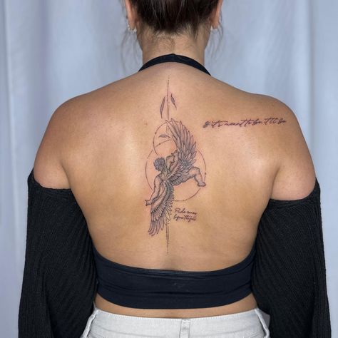 20+ Icarus Tattoo Designs That Perfectly Capture the Mythological Symbolism - 100 Tattoos Icarus Tattoos, Falling Angel Tattoo, Historical Tattoos, Falling Angel, Icarus Tattoo, Fallen Angel Tattoo, Horus Tattoo, Upper Back Tattoos, Greek Mythology Tattoos