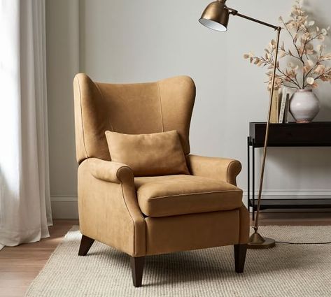 recliner | Pottery Barn Wingback Recliner, Leather Wingback, Lift Recliners, Room Corner, Outdoor Furniture Collections, Leather Recliner, Swivel Armchair, Upholstered Arm Chair, Leather Furniture