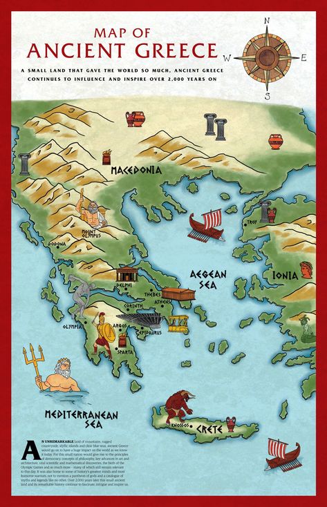 Ancient Greece Map, Ancient History Timeline, Greece History, My Map, Greece Mythology, Ancient Athens, Greece Map, Fun Facts For Kids, Greece Crete