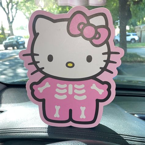 Hello Kitty Halloween Wall Decor. New Halloween Hello Kitty Skeleton, Hello Kitty Room Decor Ideas, Halloween Decorations Pink, Halloween Wishlist, Halloween Sanrio, Halloween Hello Kitty, Kitty Room, Hello Kitty Room Decor, Sanrio Pink