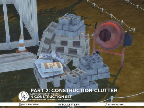 The Sims Resource - Patreon Release - In construction part 2 : Work site clutter Sims 4 Teen, Geek Games, Sims 4 Cc Furniture, Work Site, Sims 4 Build, Sims Community, In Construction, Pool Cleaning, Electronic Art